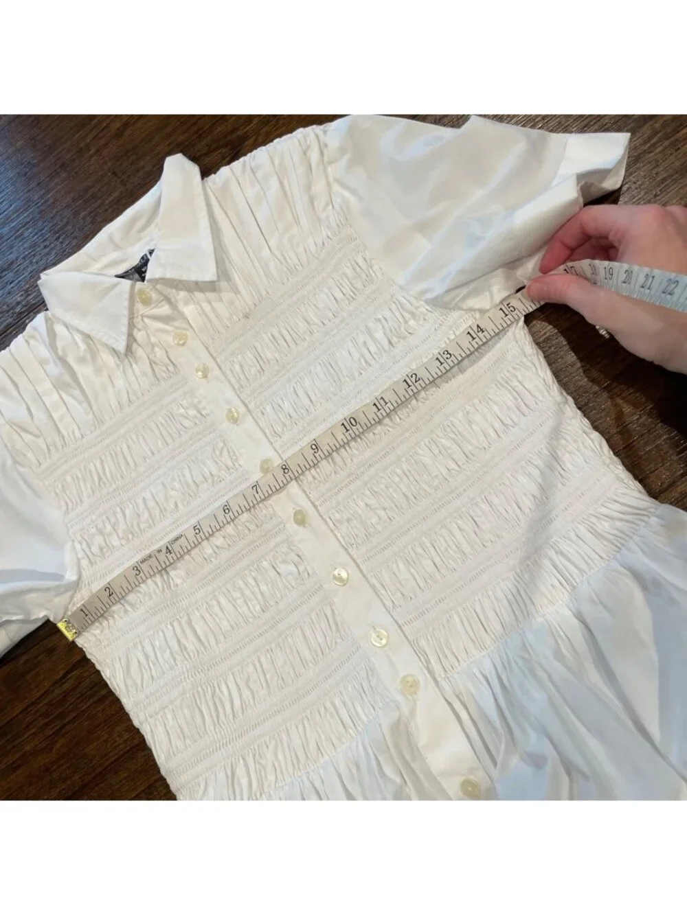 NWT J.Crew Petite Elsie Shirt-Dress MP White Smocked Midi Cotton Poplin A-Line
